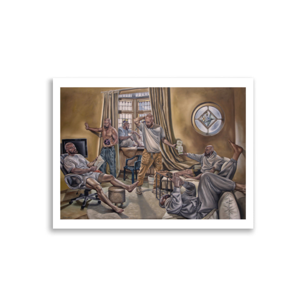 Ein Künstler stellt sich in verschiedenen Situationen da. In einem Bild und in einem Sonntag nachmittag. Contemporary art vom Künstler Drew Camell aus Frankfurt 